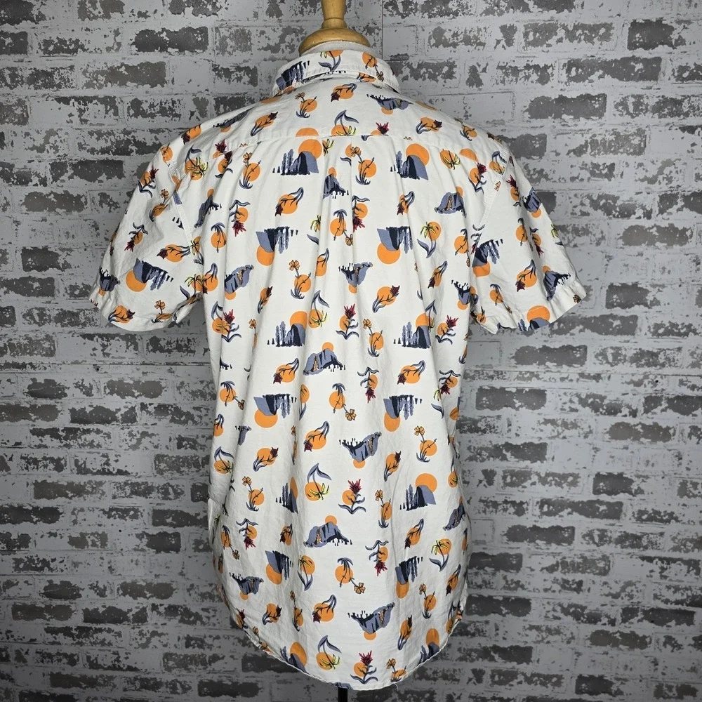 The North Face Shirt Mens Large Desert Rose Mountain Scene Art Button Up S/S